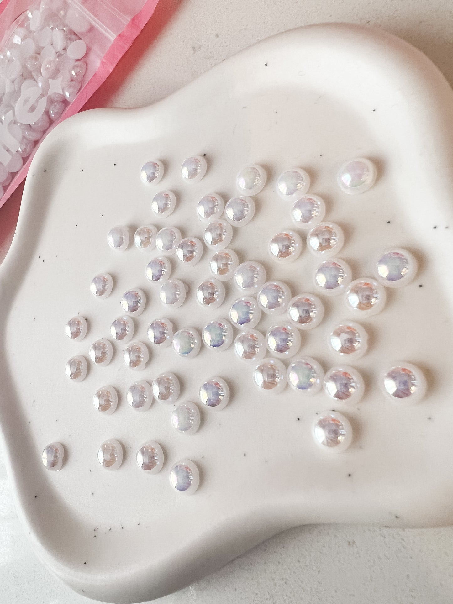 White AB Flatback Pearls