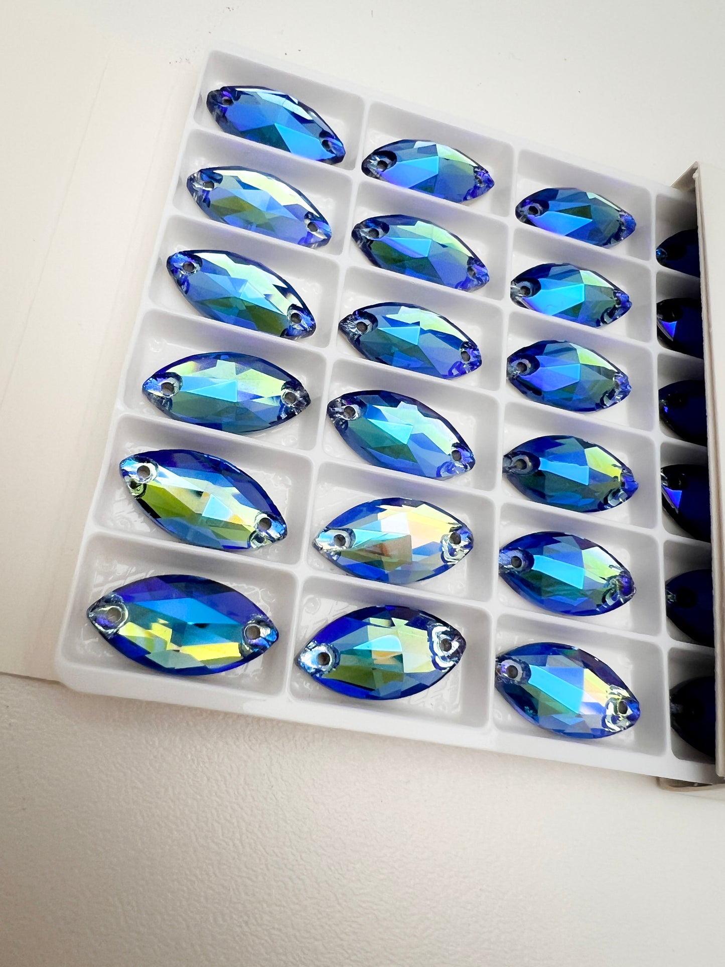 Azure Flicker Crystal Navette