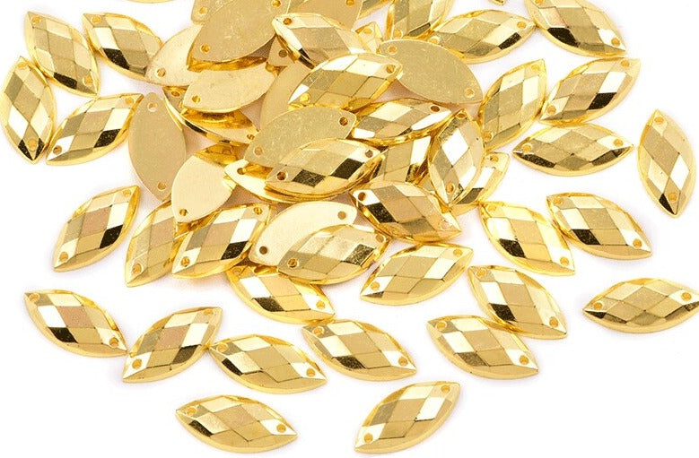 Gold Acrylic Navette