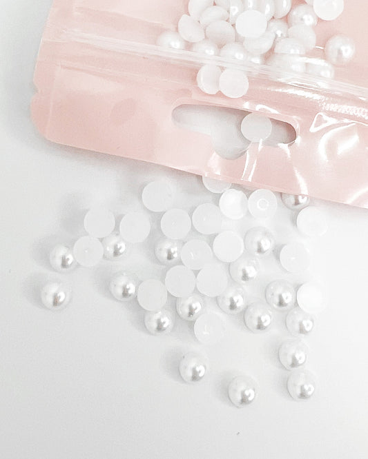 White Flatback Pearls