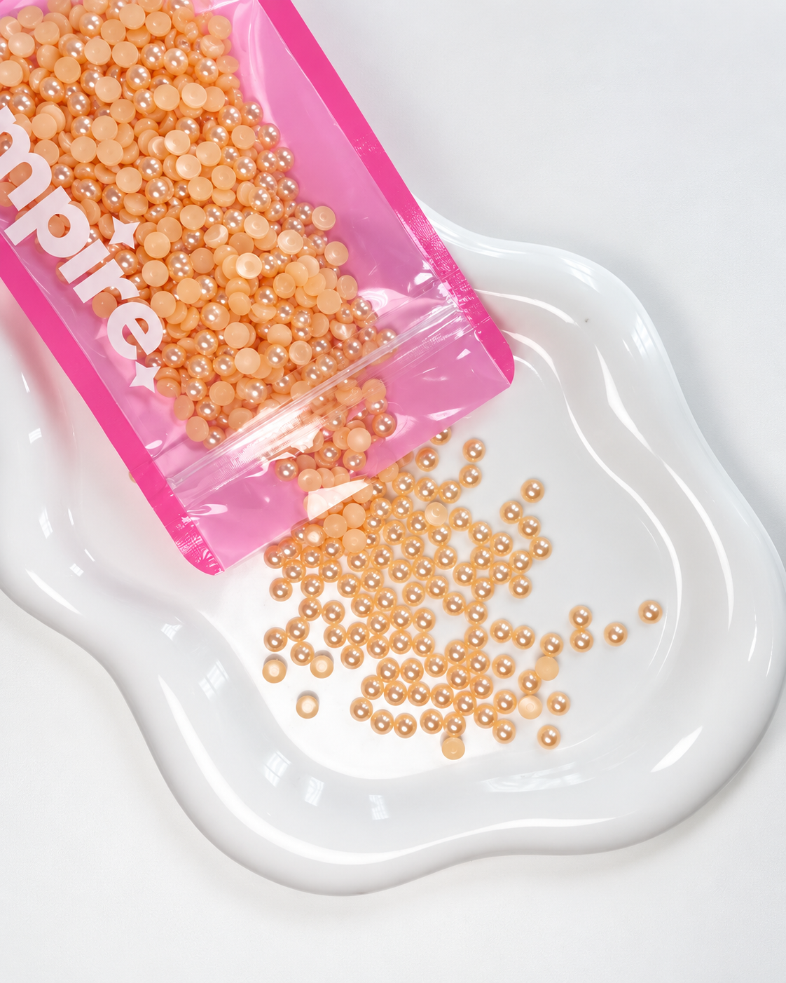 Light Peach Flatback Pearls