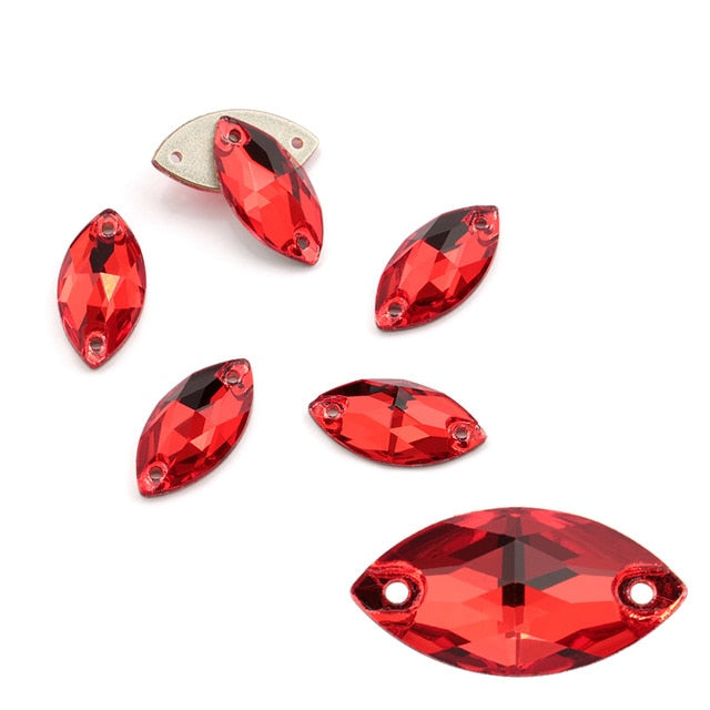 Ruby Crystal Navette