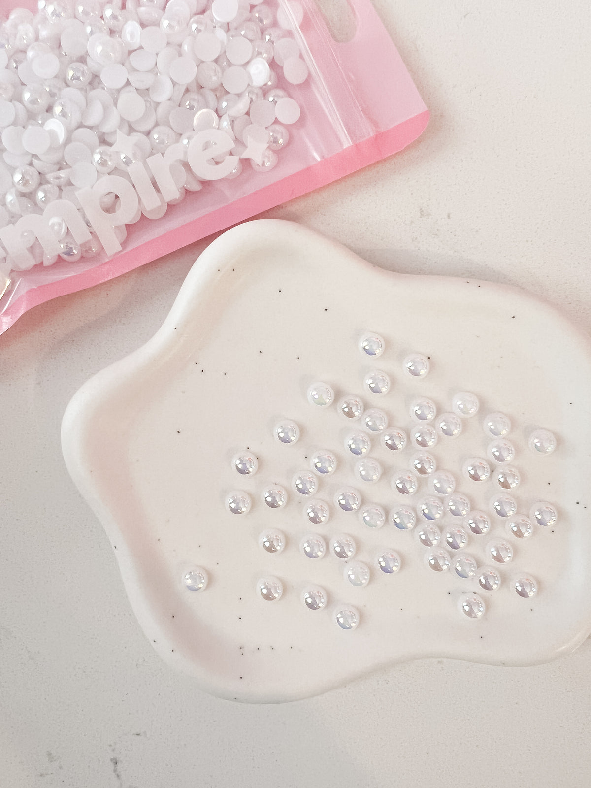 White AB Flatback Pearls