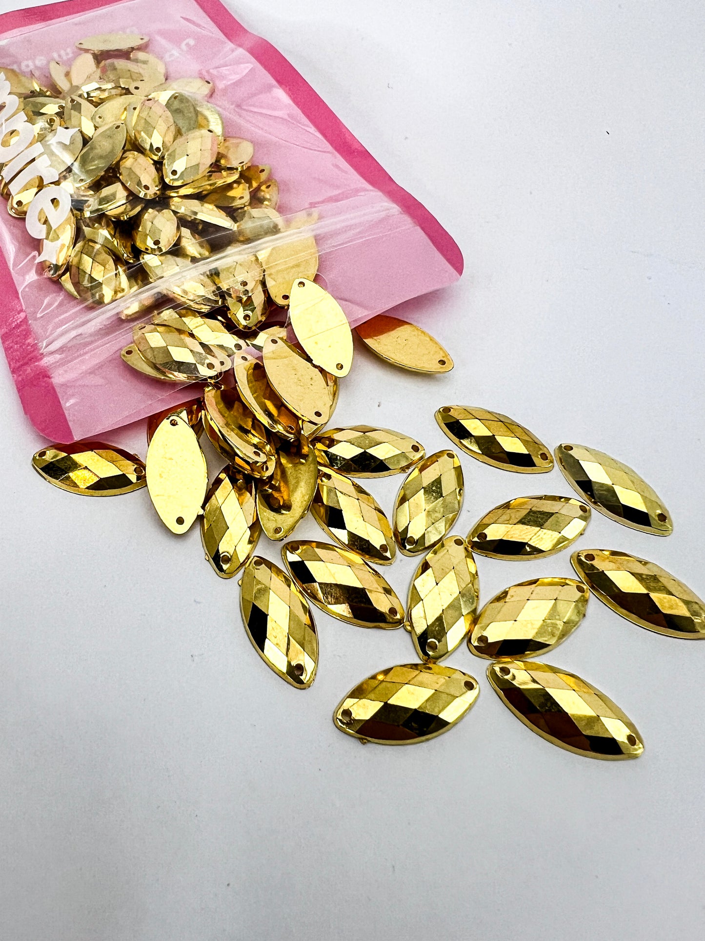 Brass Acrylic Navette