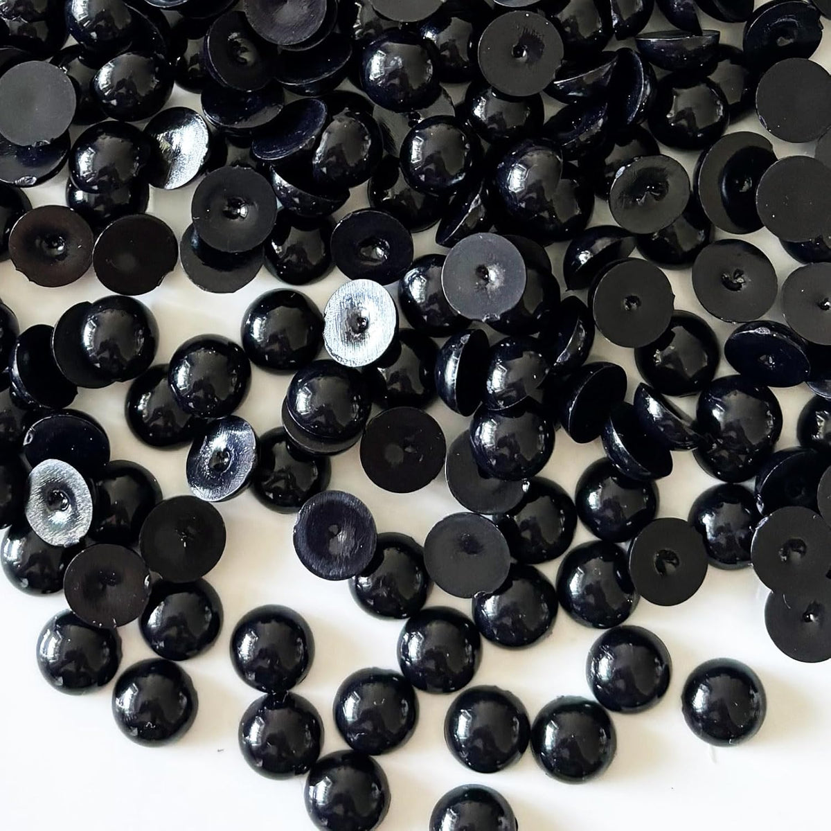 Black Flatback Pearls