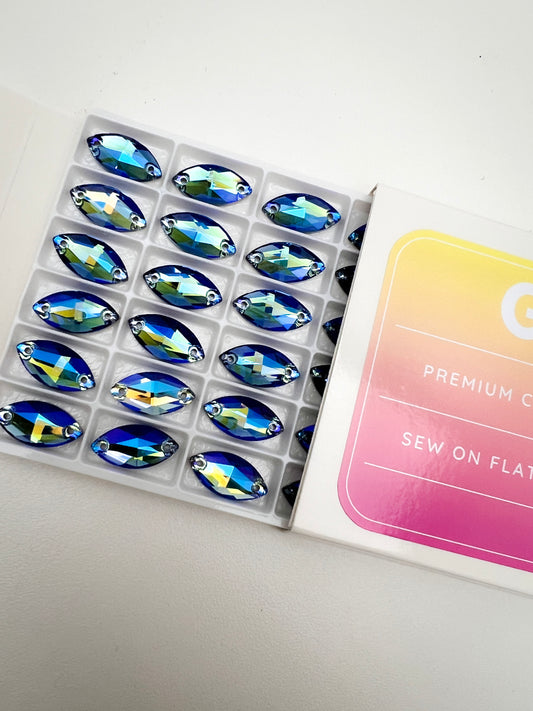 Azure Flicker Crystal Navette