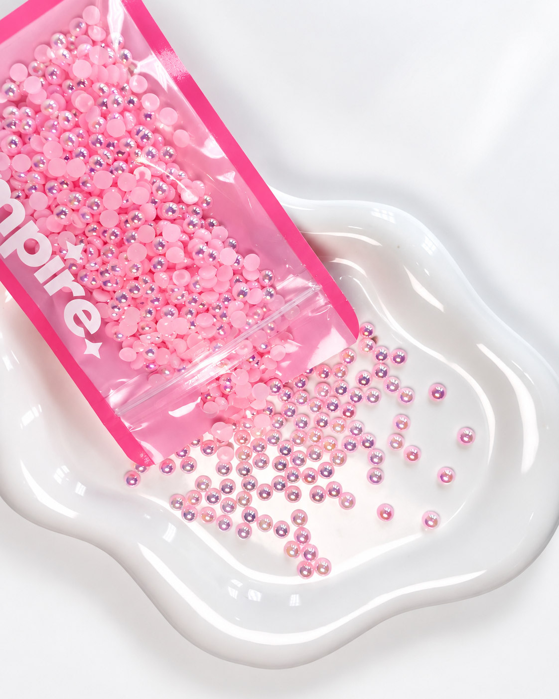 Pink AB Flatback Pearls