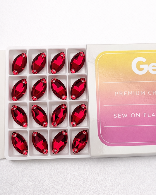 Ruby Crystal Navette