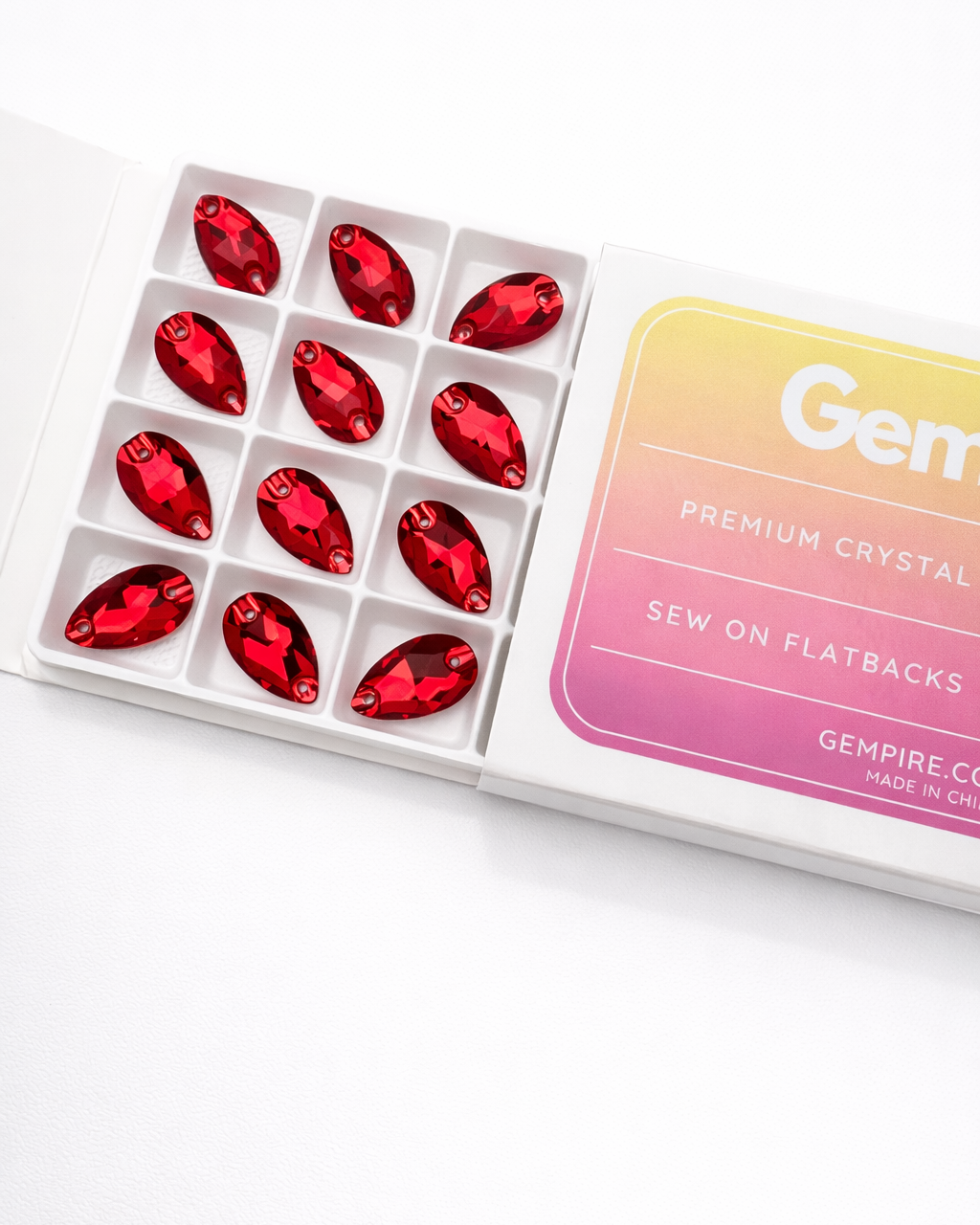 Ruby Crystal Teardrop