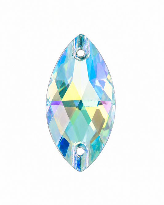Aquamarine Flicker Crystal Navette