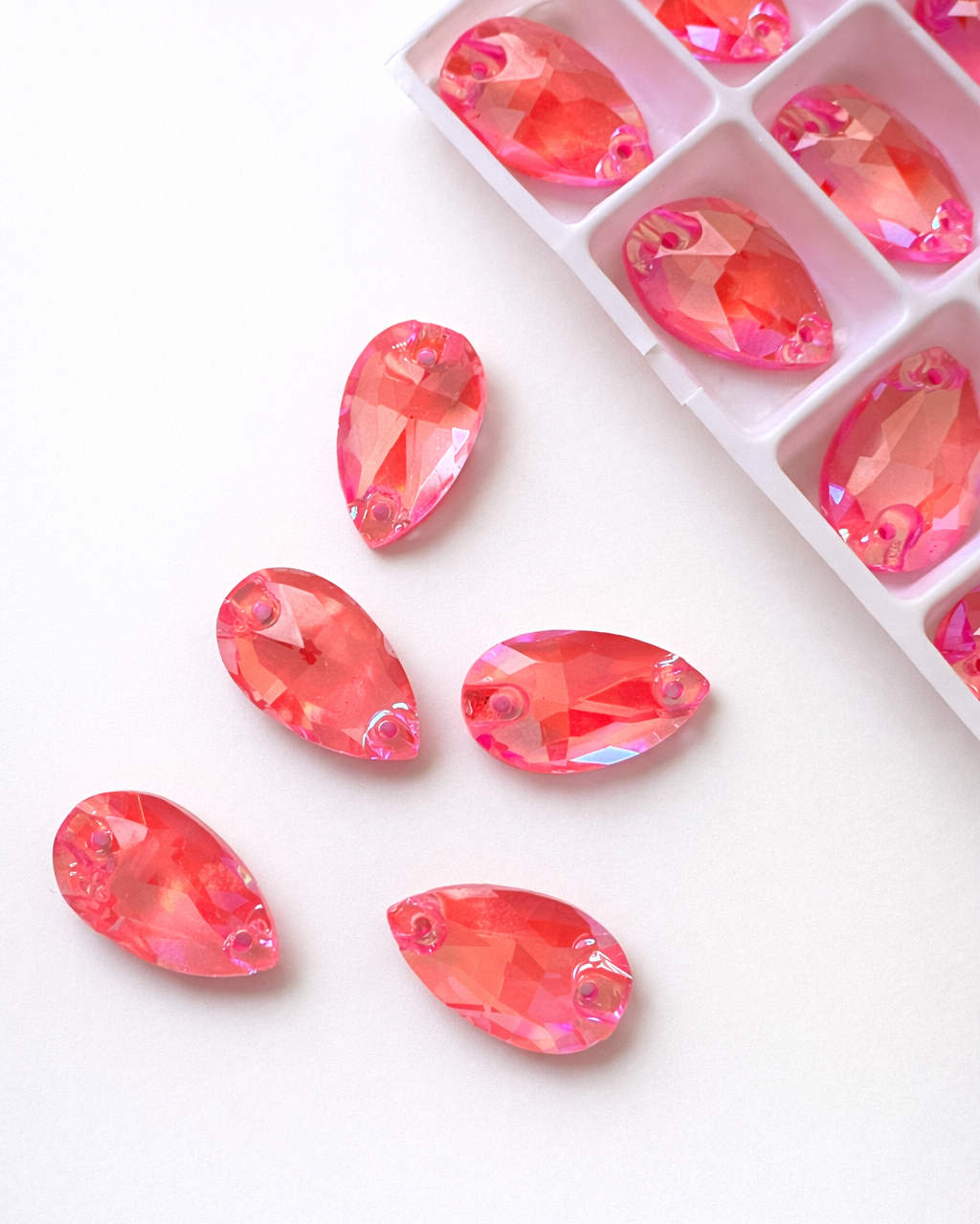 UV Radiance Coral Crystal Teardrop