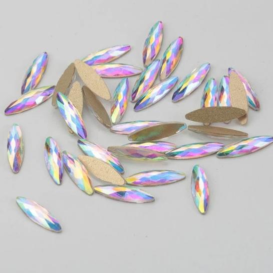 Crystal AB Thin Navette Miniature